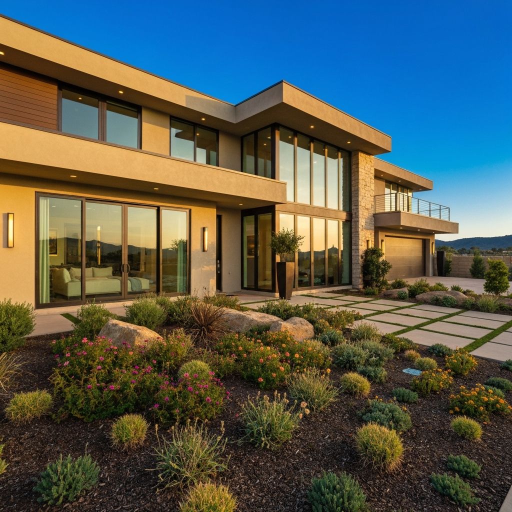 Beautiful modern house exterior representing homeownership for self-employed professionals